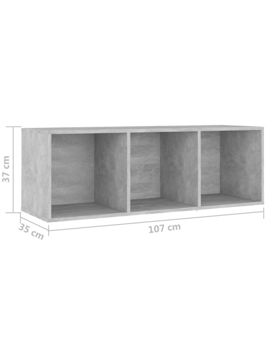 Tv-tasot 4 kpl betoninharmaa 107x35x37 cm lastulevy