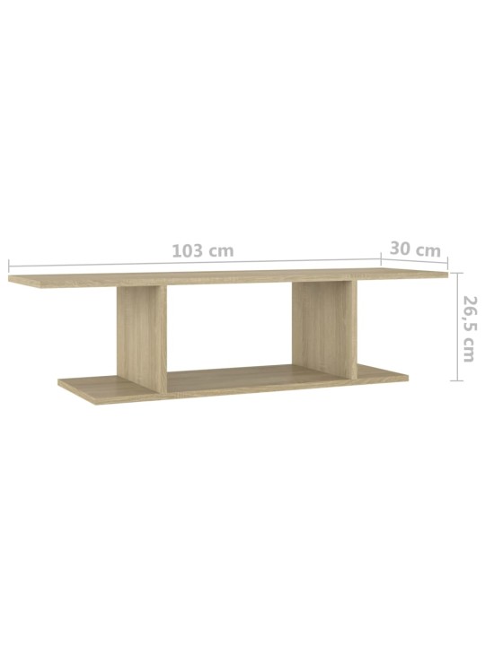 Seinäkiinnitettävä tv-taso sonoma-tammi 103x30x26,5 cm