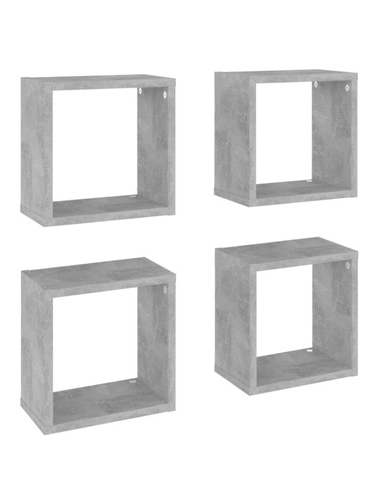 Kuutioseinähyllyt 4 kpl betoninharmaa 26x15x26 cm