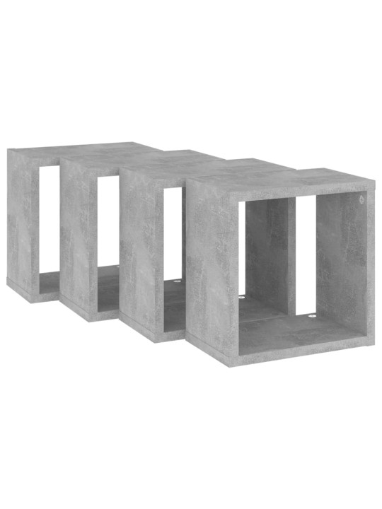 Kuutioseinähyllyt 4 kpl betoninharmaa 26x15x26 cm
