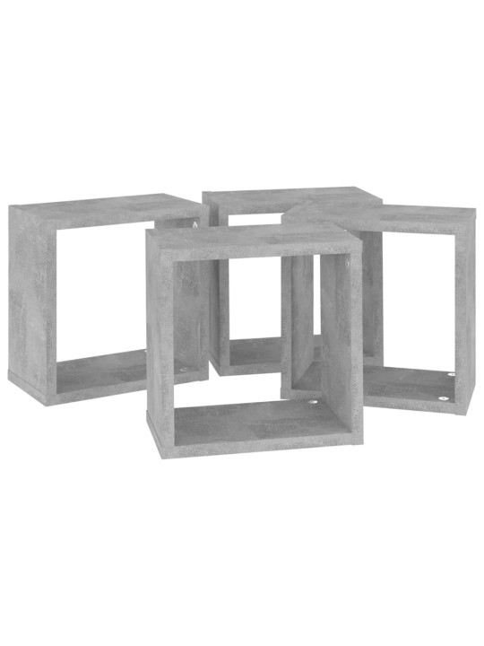 Kuutioseinähyllyt 4 kpl betoninharmaa 26x15x26 cm