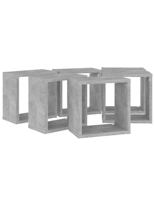 Kuutioseinähyllyt 6 kpl betoninharmaa 26x15x26 cm