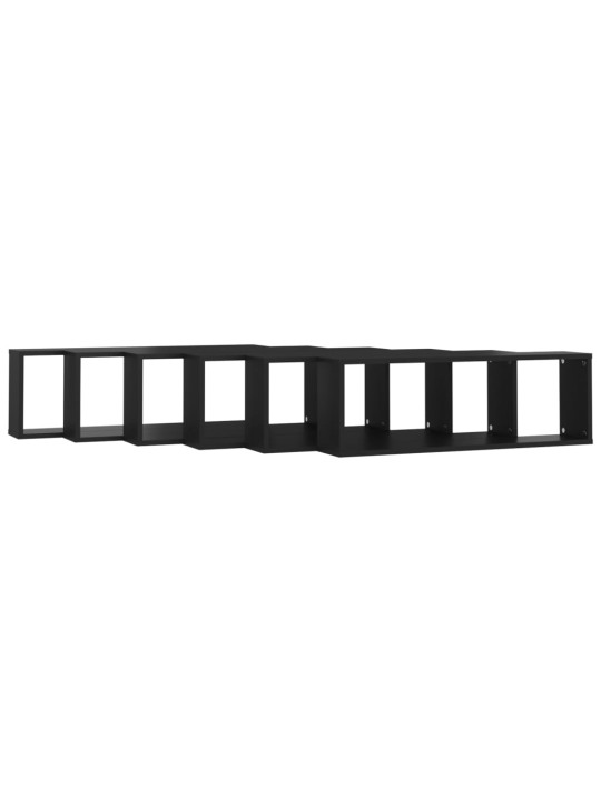 Kuutioseinähyllyt 6 kpl musta 80x15x26,5 cm lastulevy