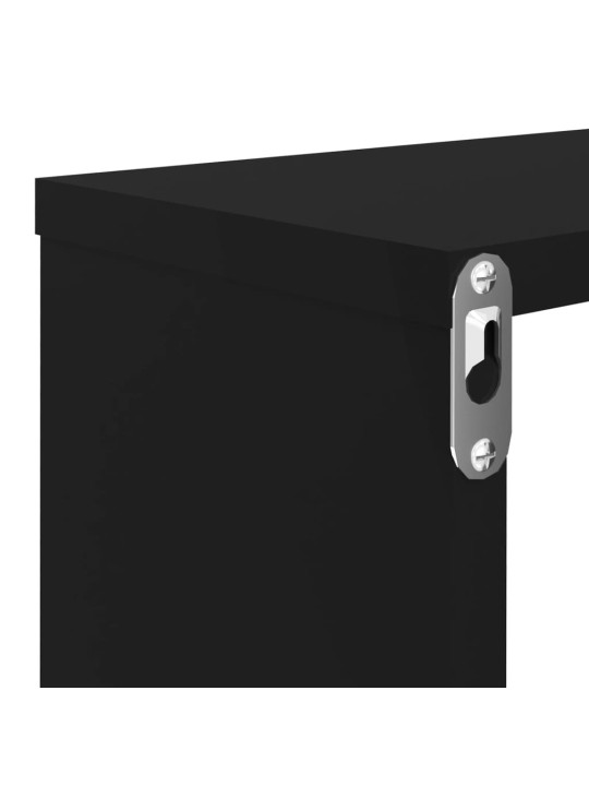 Kuutioseinähyllyt 6 kpl musta 80x15x26,5 cm lastulevy
