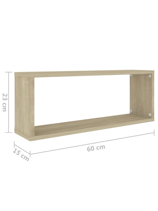 Kuutioseinähyllyt 6 kpl Sonoma-tammi 60x15x23 cm lastulevy