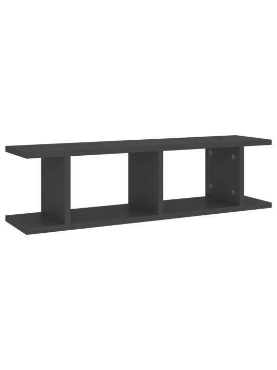 Seinähyllyt 2 kpl harmaa 75x18x20 cm tekninen puu