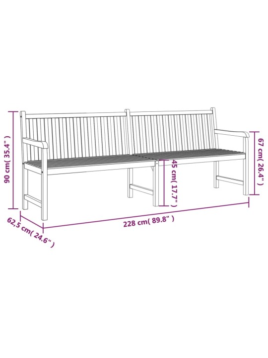 Puutarhapenkki 228 cm täysi tiikki