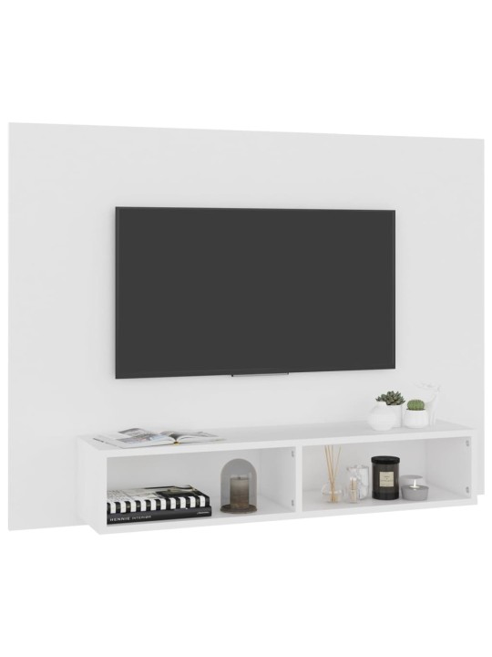 TV-taso seinälle valkoinen 120x23,5x90 cm lastulevy