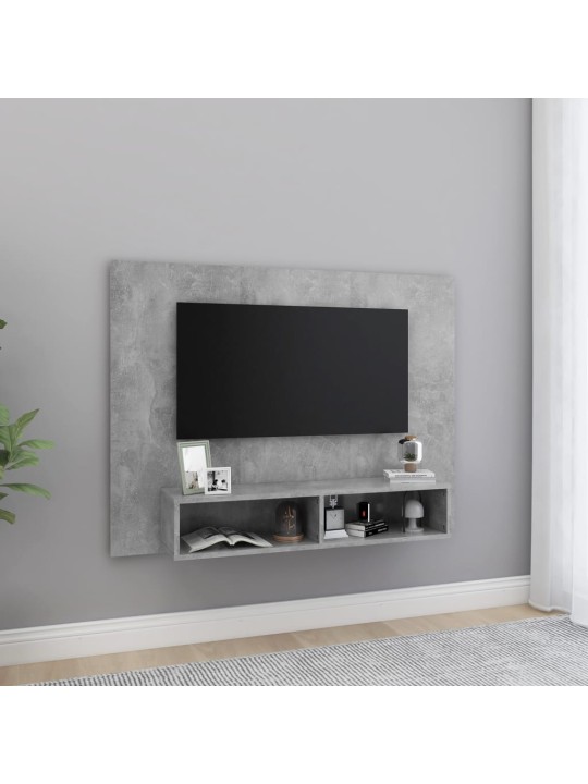 Tv-taso seinälle betoninharmaa 120x23,5x90 cm tekninen puu