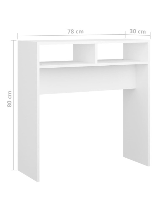 Konsolipöytä valkoinen 78x30x80 cm tekninen puu