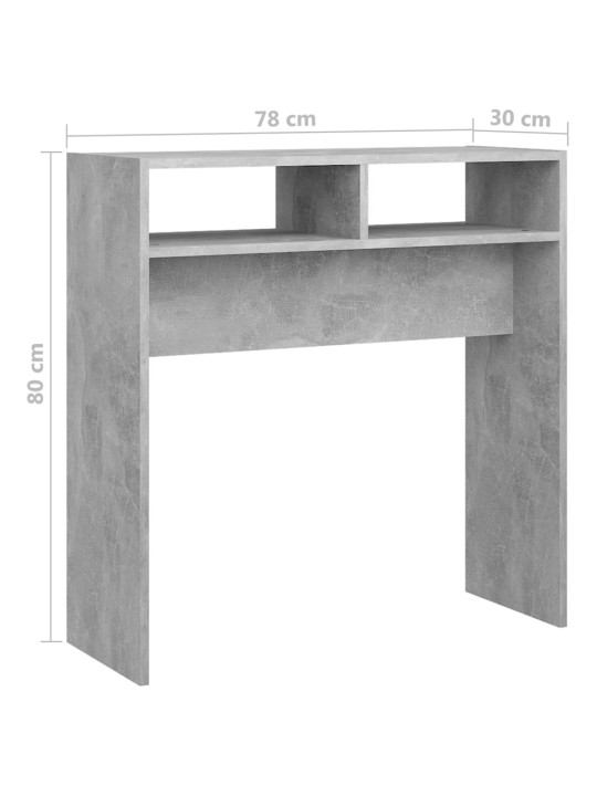 Konsolipöytä betoninharmaa 78x30x80 cm lastulevy