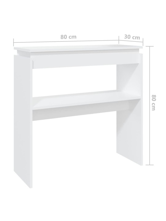 Konsolipöytä valkoinen 80x30x80 cm tekninen puu