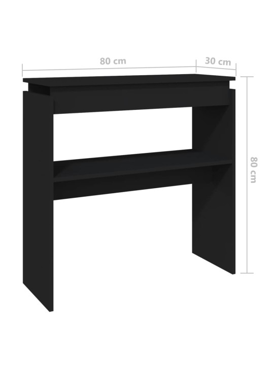 Konsolipöytä musta 80x30x80 cm lastulevy