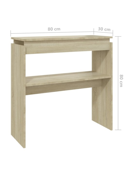 Konsolipöytä Sonoma-tammi 80x30x80 cm lastulevy