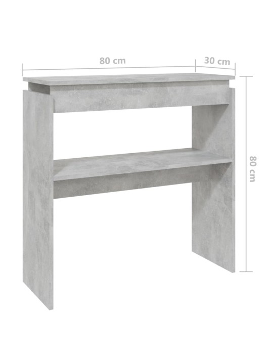 Konsolipöytä betoninharmaa 80x30x80 cm teknisestä puusta