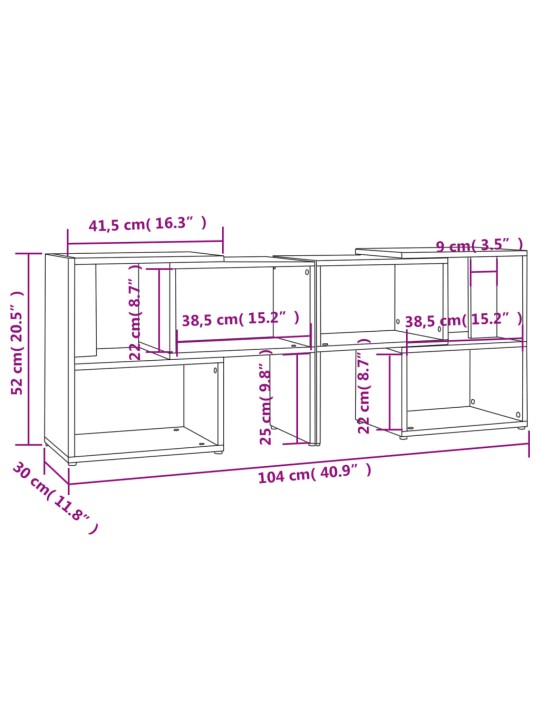 TV-taso musta 104x30x52 cm lastulevy