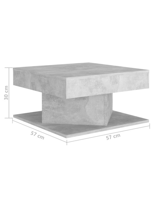 Sohvapöytä betoninharmaa 57x57x30 cm tekninen puu