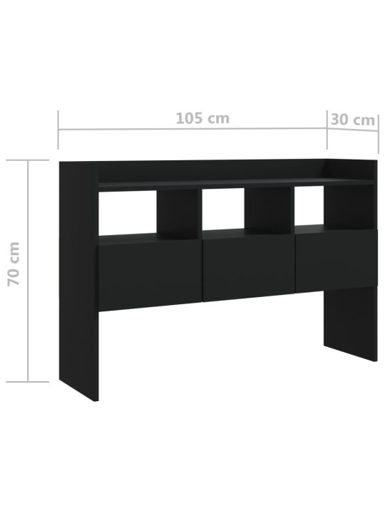 Senkki musta 105x30x70 cm lastulevy