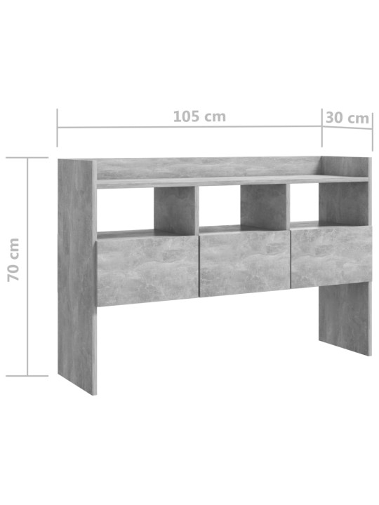 Senkki betoninharmaa 105x30x70 cm lastulevy