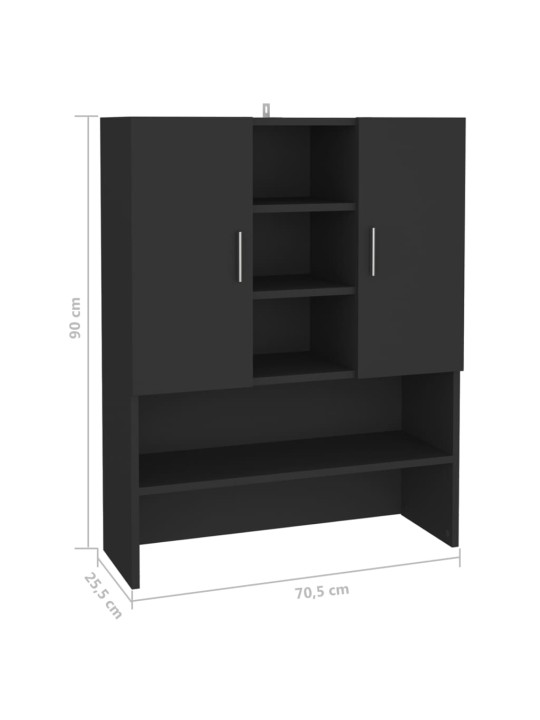 Pesukonekaappi musta 70,5x25,5x90 cm