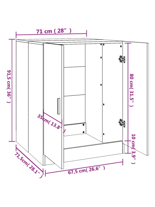 Pesukonekaappi musta 71x71,5x91,5 cm