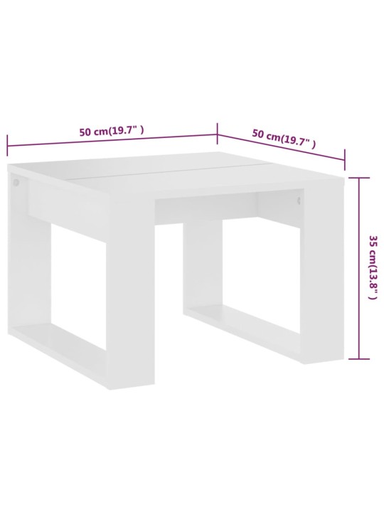Sivupöytä valkoinen 50x50x35 cm lastulevy