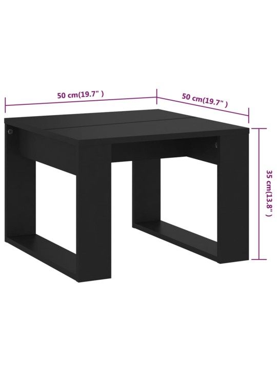 Sivupöytä musta 50x50x35 cm lastulevy