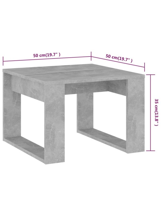 Sivupöytä betoninharmaa 50x50x35 cm lastulevy