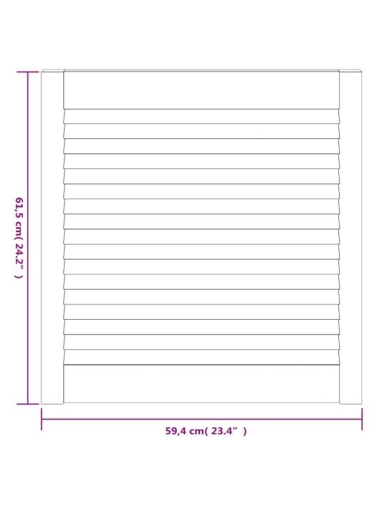 Kaapin ovet säleikkömuotoilu 2 kpl 61,5x59,4 cm täysi mänty