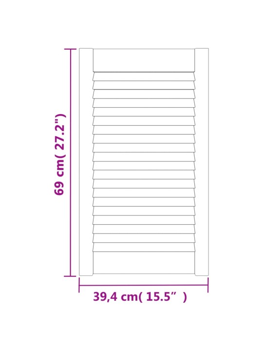 Kaapin ovet säleikkömuotoilu 2 kpl 69x39,4 cm täysi mänty