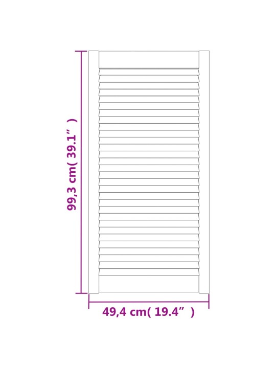 Kaapin ovi säleikkömuotoilu 99,3x49,4 cm täysi mänty