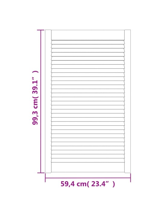 Kaapin ovi säleikkömuotoilu 99,3x59,4 cm täysi mänty