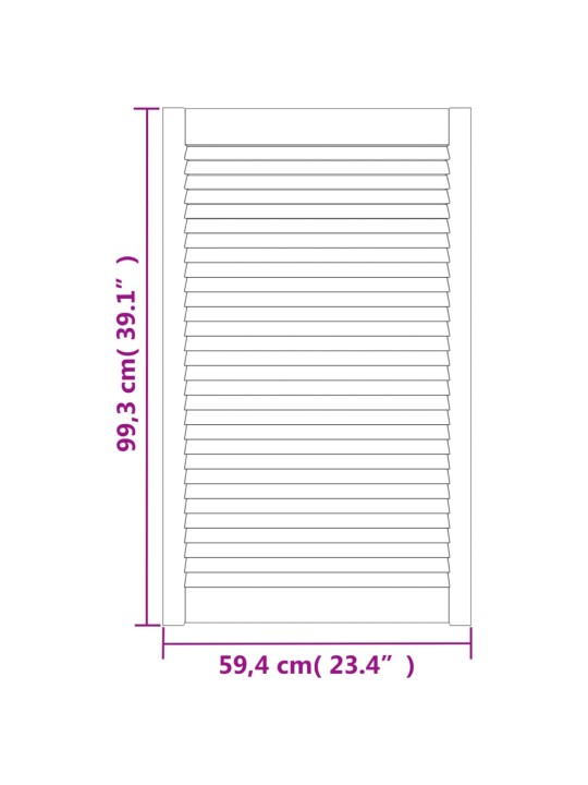 Kaapin ovet säleikkömuotoilu 2 kpl 99,3x59,4 cm täysi mänty