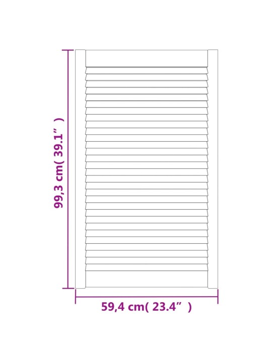 Kaapin ovet sälemuotoilu 2 kpl valk. 99,3x59,4 cm täysi mänty