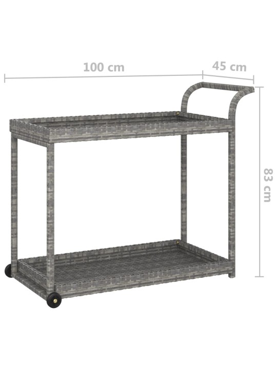 Baarivaunu harmaa 100x45x83 cm polyrottinki