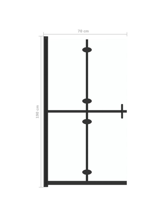 Walk-in suihkuseinä kokoontaittuva kirkas ESG-lasi 70x190 cm