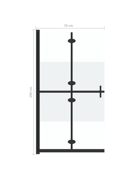 Walk-in suihkuseinä kokoontaittuva ESG 1/2 huurrelasi 70x190 cm