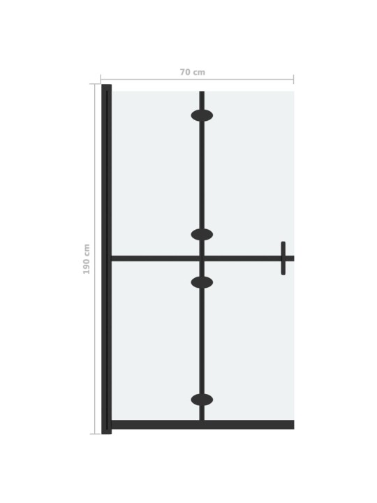 Walk-in suihkuseinä kokoontaittuva ESG-huurrelasi 70x190 cm