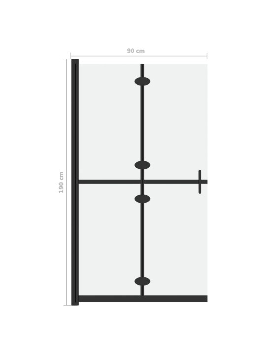 Walk-in suihkuseinä kokoontaittuva ESG-huurrelasi 90x190 cm