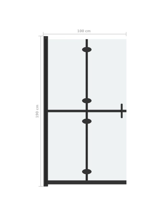 Walk-in suihkuseinä kokoontaittuva ESG-huurrelasi 100x190 cm