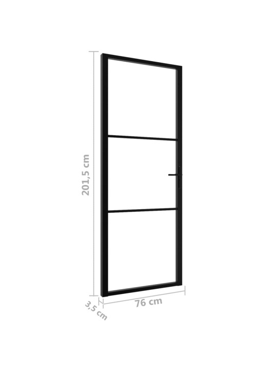 Sisäovi ESG-lasi ja alumiini 76x201,5 cm musta