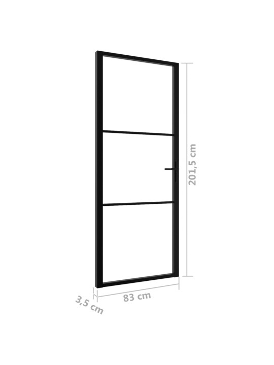 Sisäovi ESG-lasi ja alumiini 83x201,5 cm musta