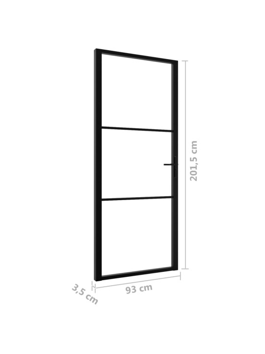 Sisäovi ESG-lasi ja alumiini 93x201,5 cm musta