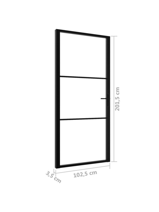 Sisäovi ESG-lasi ja alumiini 102,5x201,5 cm musta