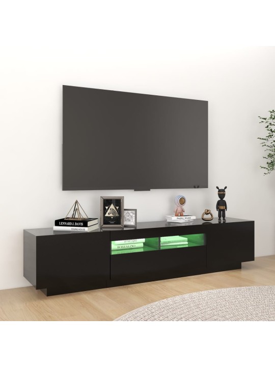 TV-taso LED-valoilla musta 180x35x40 cm