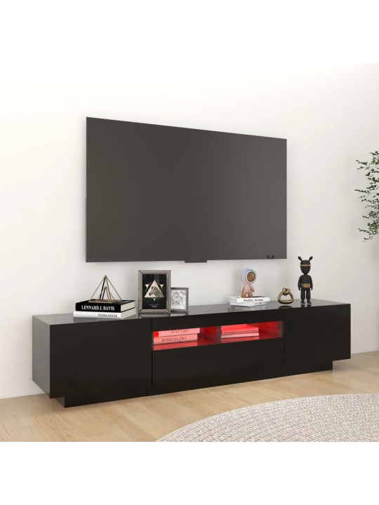 TV-taso LED-valoilla musta 180x35x40 cm