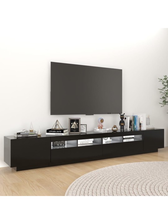 TV-taso LED-valoilla musta 260x35x40 cm