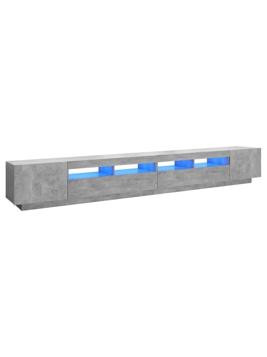 TV-taso LED-valoilla betoninharmaa 300x35x40 cm