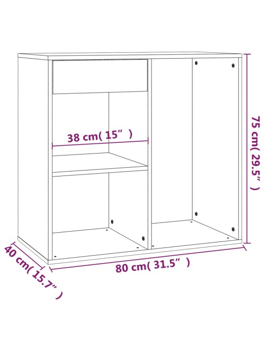 Kosmetiikkakaappi musta 80x40x75 cm tekninen puu