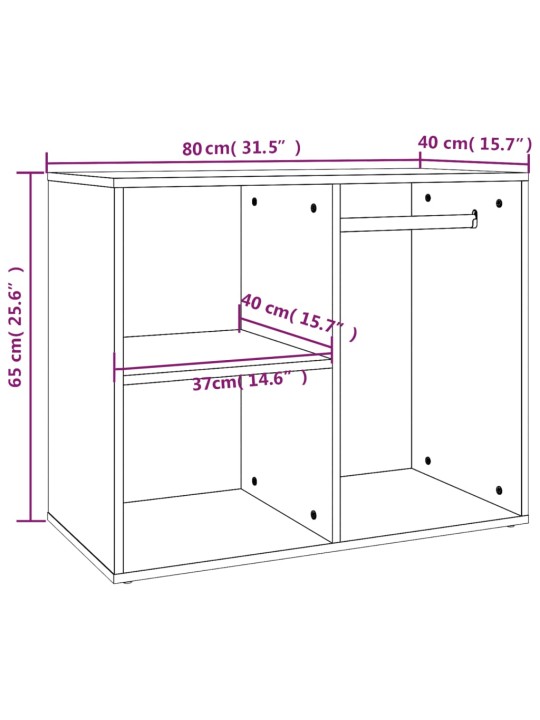 Kosmetiikkakaappi musta 80x40x65 cm tekninen puu